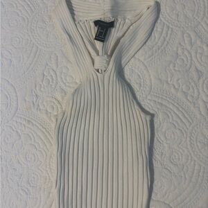Forever 21 Cream Ribbed Tank Top